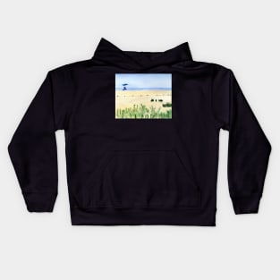 Assateague Island Watercolor Beach Painting Kids Hoodie